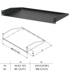 1u Rack Shelf - 270.5mm Depth